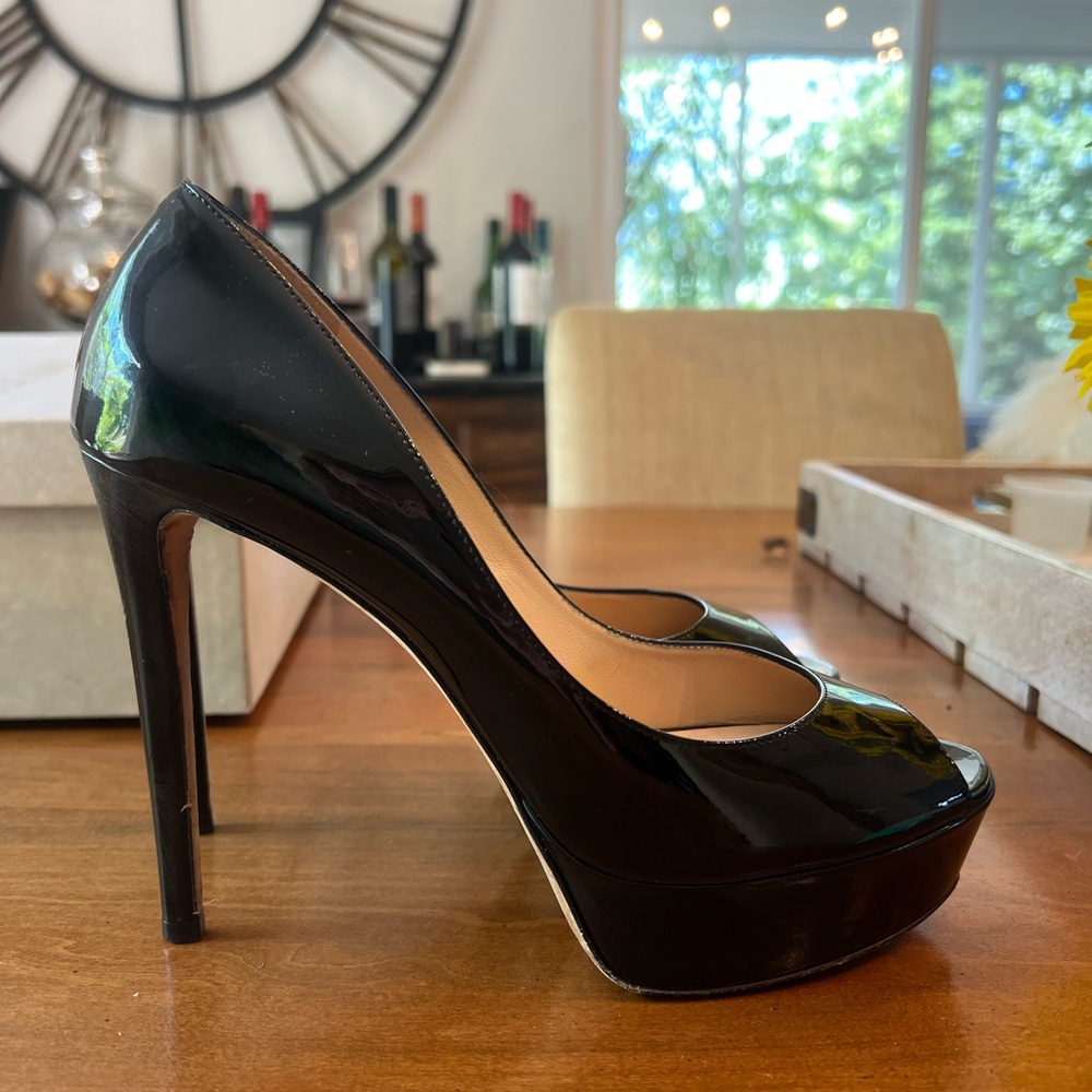 Jimmy Choo Glossy Black Platform Heels